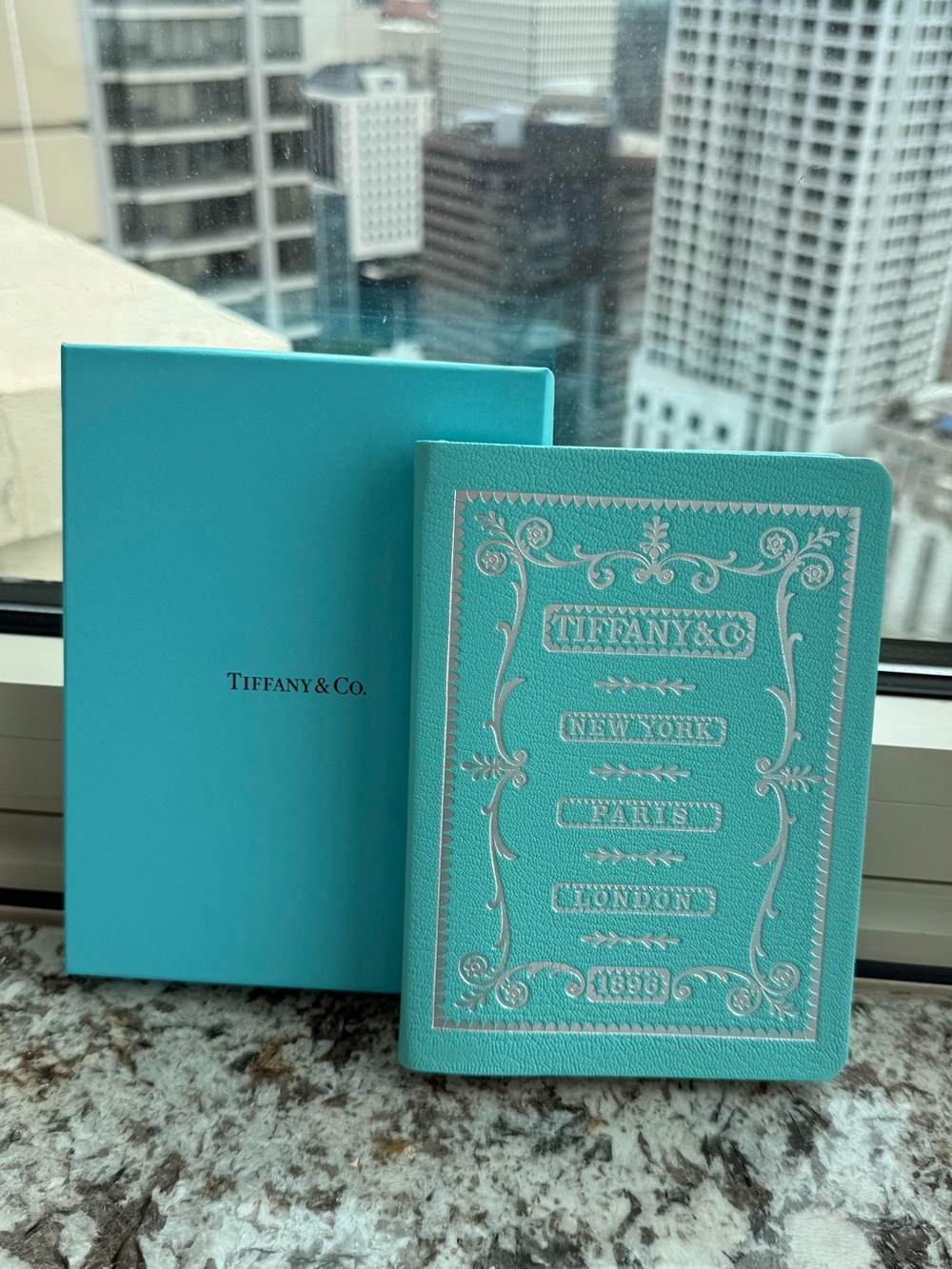 NEW Tiffany & Co Blue Leather Journal w/Silver Embossing Incl Box ~ Luxury ~ OS
